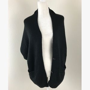 Steve Madden Slouchy Chunky Black Cardigan Sweater